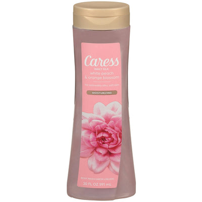 Caress Daily Silk Body Wash, White Peach & Orange Blossom, 20 Fl Oz