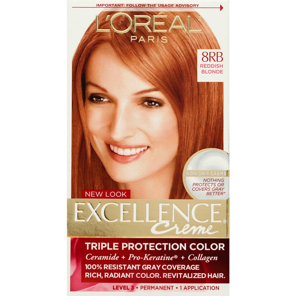 L'Oreal Paris Excellence Triple Protection Hair Color, 8RB Blond Reddish Moyen
