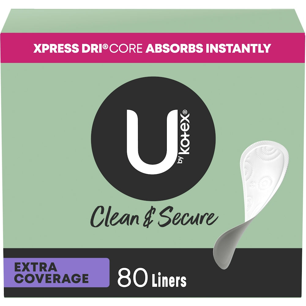U by Kotex Clean & Secure Serviettes Hygiéniques, Couverture Supplémentaire, 16 Compte