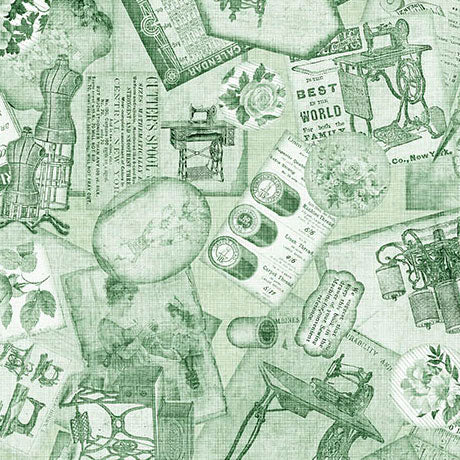 Light Green Sew Shabby Chic Cotton Fabric - 44"/45" Per Yard