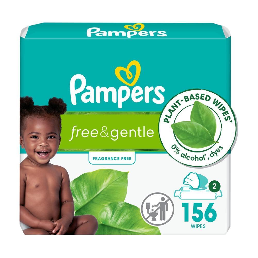 Lingettes pour bébés Pampers Aqua Pure, 156 unités - 99 % d'eau, sans parfum