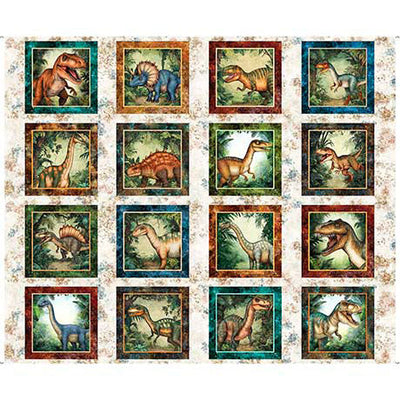 Sand Savage Kingdom Dinosaur Picture Patches Cotton Fabric