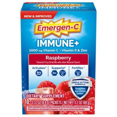 Mélange de boisson pétillante Emergen-C pour le soutien immunitaire - Framboise 10Ct