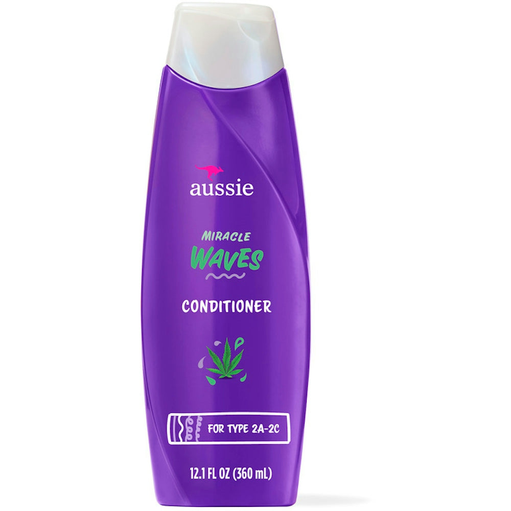 Après-shampooing anti-frisottis Aussie Miracle Waves à l'huile de chanvre, 12,1 oz fl
