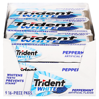Trident White Sugar-Free Peppermint Gum - 9 Packs