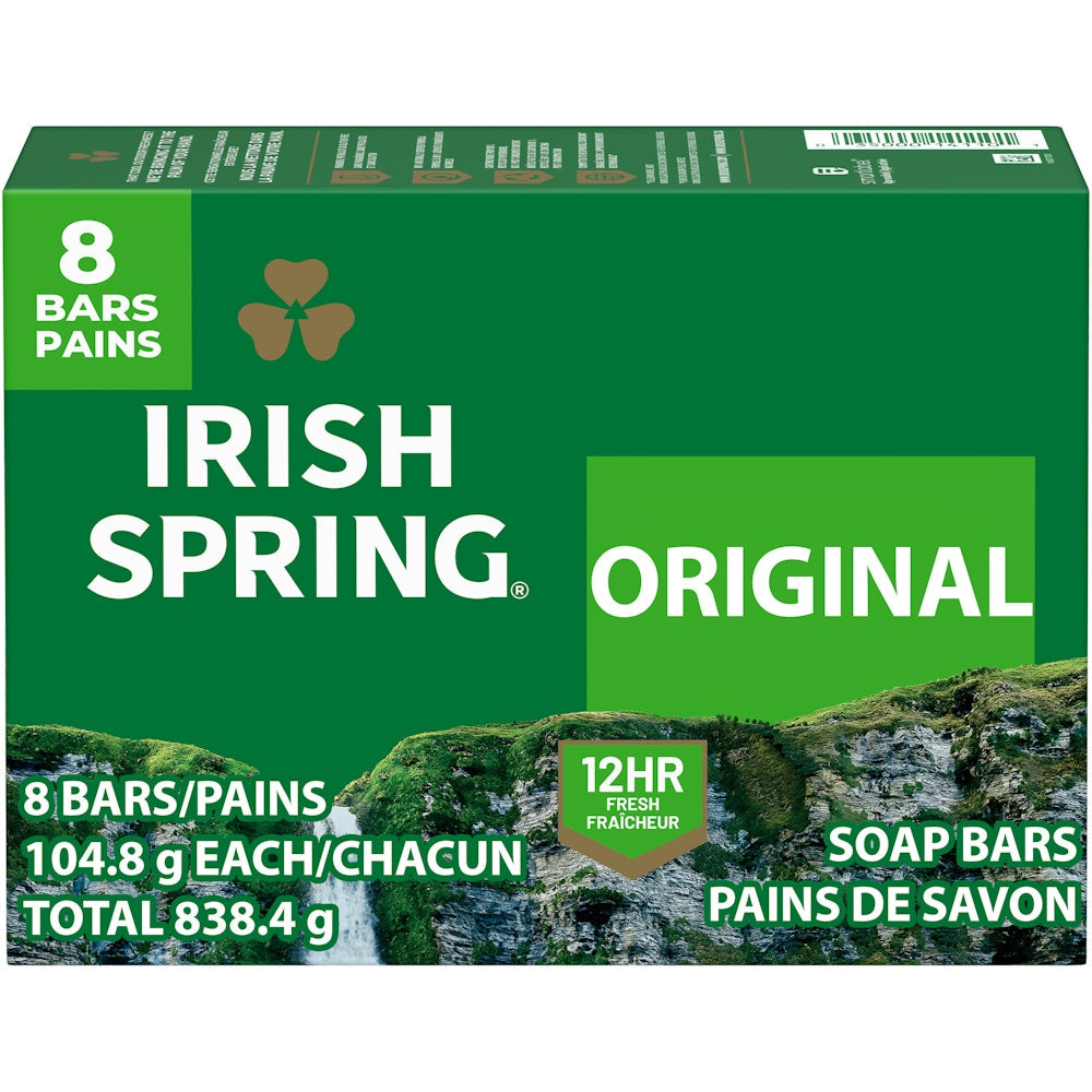 Jabón de Barra Desodorante Irish Spring Original Clean para Hombres - 8 Barras