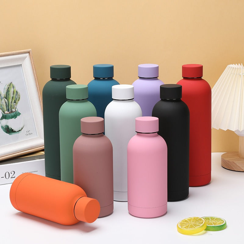 350/500/750ML Double-Wall Stainless Steel Leak-proof Thermal Vacuum Flask Insulated Water Bottle Sports Coffee Straight Body - Korvel