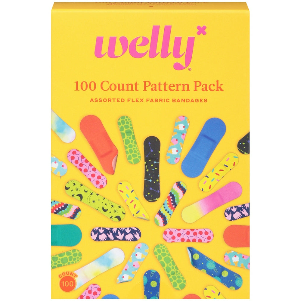 Welly Flex Fabric Assorted Bandages Pattern Pack - 100 Count