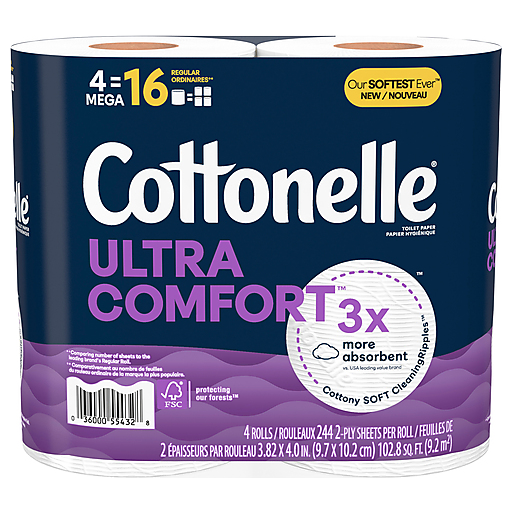 Papel higiénico Cottonelle Mega Rolls - 2 capas de comodidad