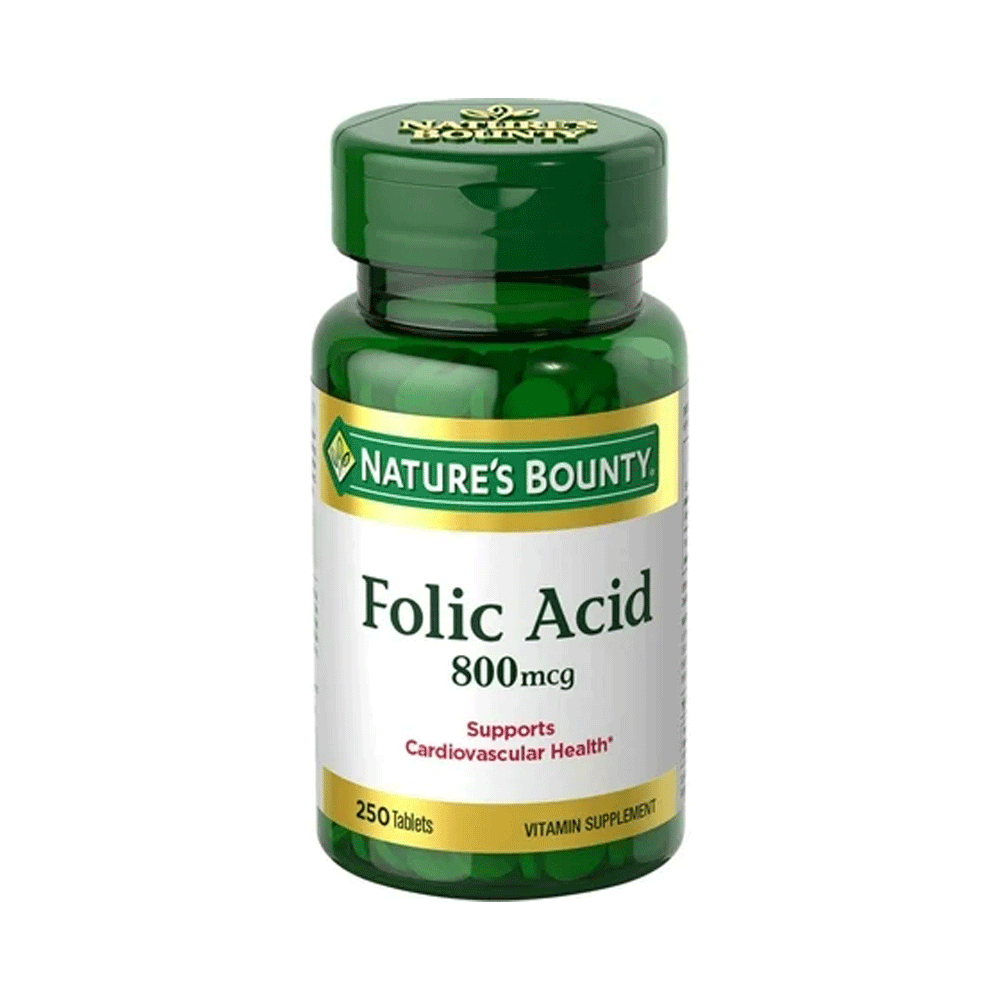 Suplemento de Ácido Fólico de Nature's Bounty 800 Mcg - 250 Tabletas