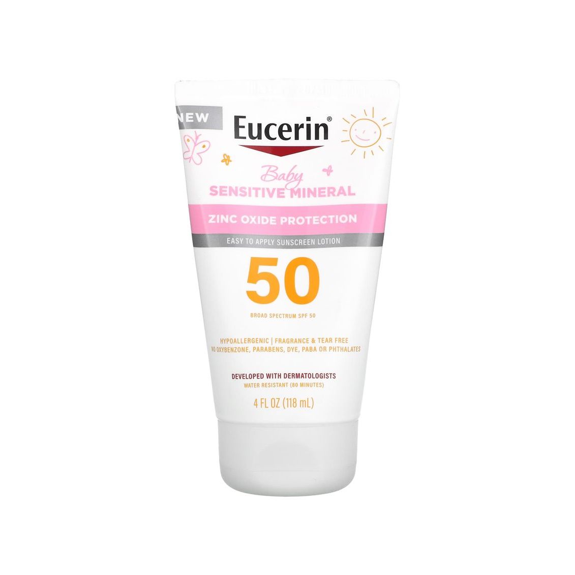 Protector Solar Mineral Eucerin Sun Sensitive para Bebés SPF 50 - 4 Fl Oz