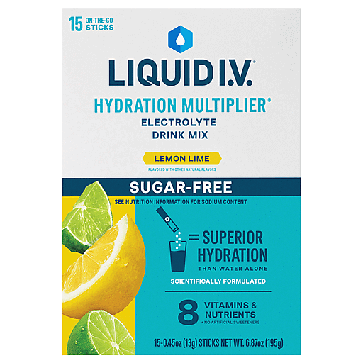 Liquid I.V. Hydration Multiplier Sugar-Free – Lemon Lime (15 Sticks)