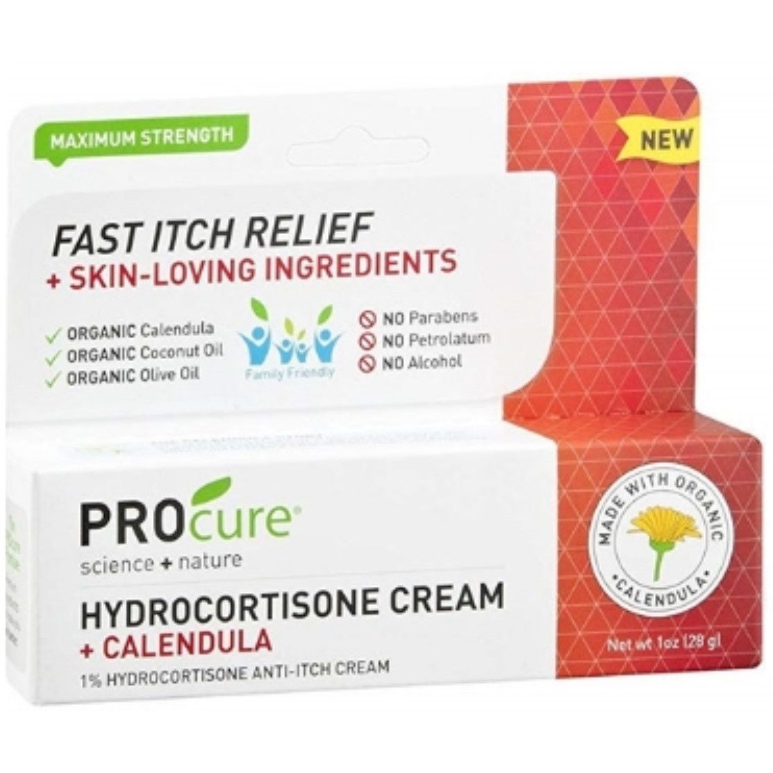 Procure Hydrocortisone 1% + Calendula Anti-Itch Cream 1 Oz
