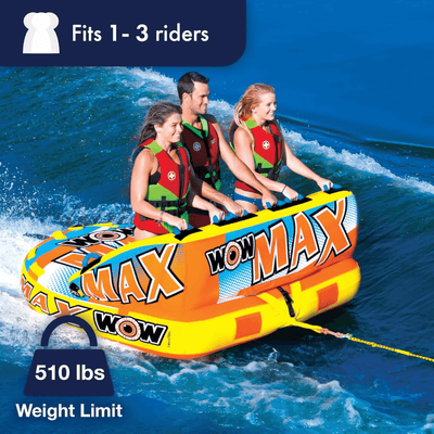 WOW Max Inflatable Towable Tube for 3 Riders