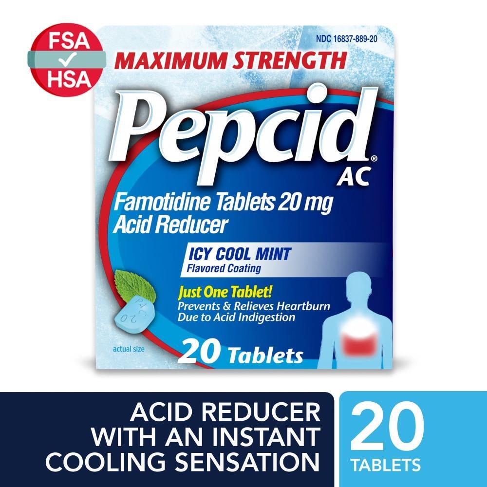 Tabletas de Alivio de Acidez Estomacal Pepcid AC de Máxima Fuerza - Menta Fresca