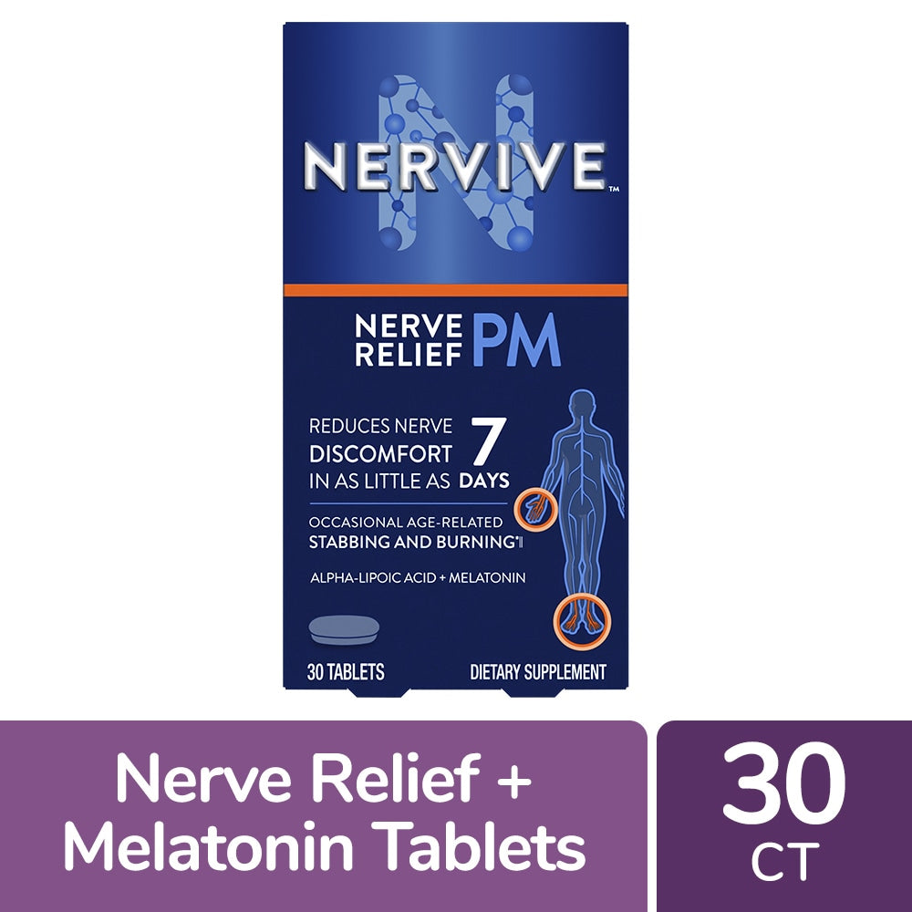 Tabletas Nervive Nerve Relief PM - 30 Contenido