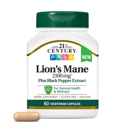 Lion's Mane du 21ème siècle, 2 100 mg, 60 capsules végétariennes