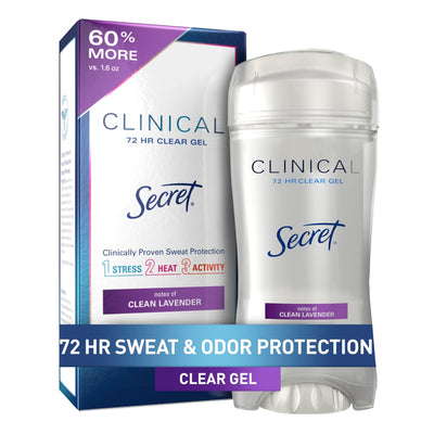 Secret Clinical Strength Clear Gel Antiperspirant - Clean Lavender