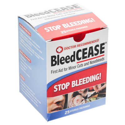 BleedCease First Aid Pack for Cuts and Nosebleeds