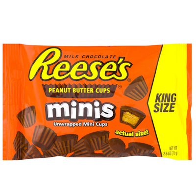 Reese's Minis Milk Chocolate Peanut Butter Cups – King Size (2.5 oz)