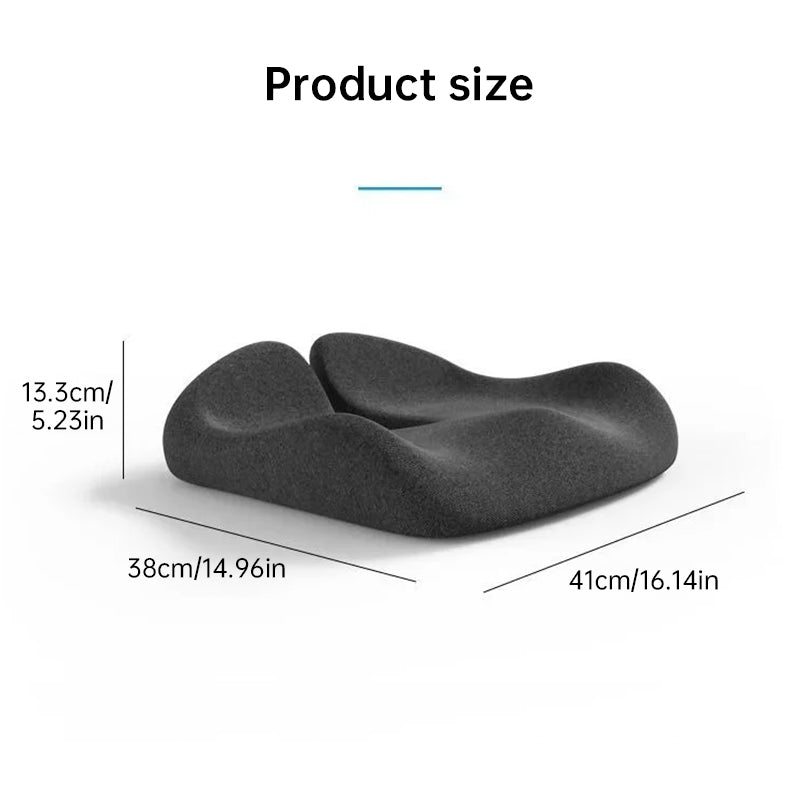 Memory Foam Coccyx Cushion. Alleviates tailbone/sciatica/back pain. Non - slip for office/car seats. - Korvel