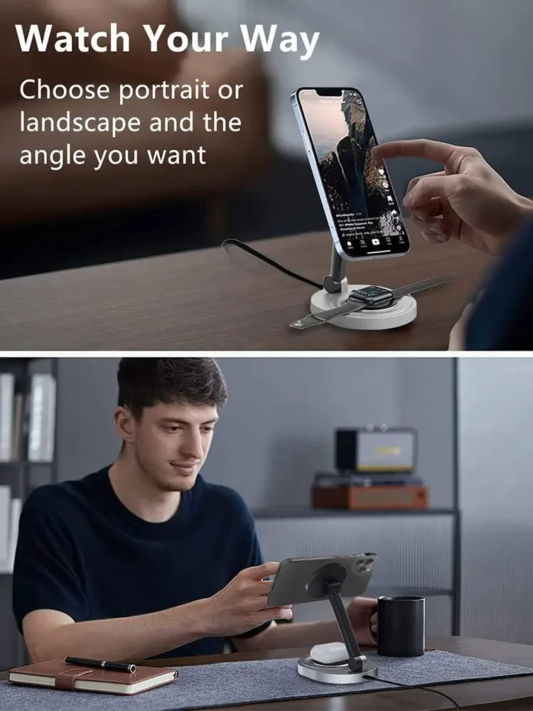 3-in-1 Magnetic Wireless Charger for Apple Devices