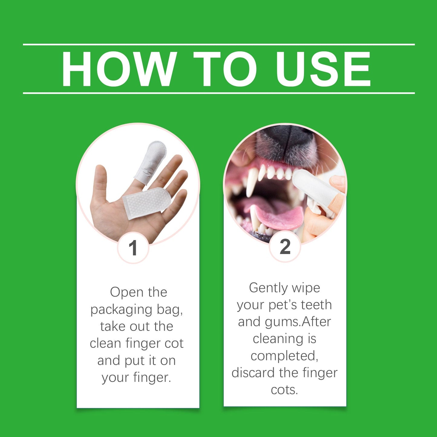 Dog And Cat Tooth Wipes, Pet Dog Mild Tooth Cleaning Tartar Stains Fresh Breath Wipes - Korvel