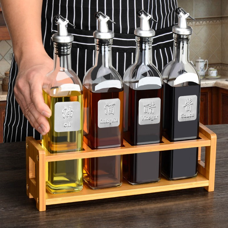 Transparent glass automatic opening and closing nozzle oil bottle - Korvel