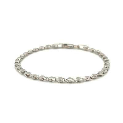 Bracelet en Or Blanc 14k en Forme de Cœur - 2,9 mm