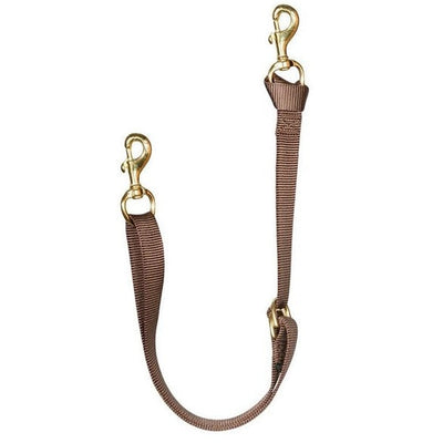Durable Brown Nylon Tie Down Strap with Adjustable Brass Snaps - Korvel