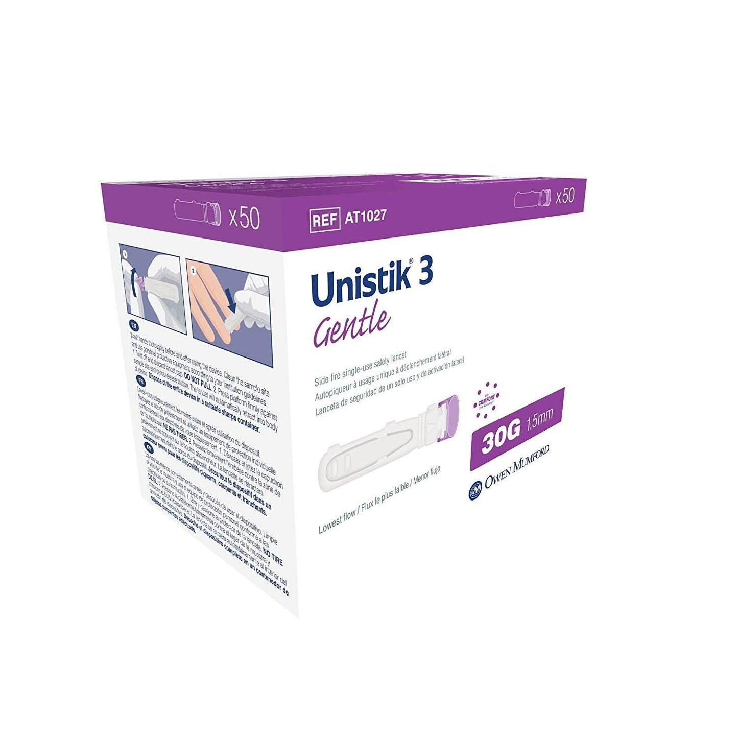 Leader Health Care Owen Mumford Unistik 3 Gentle Safety Lancets