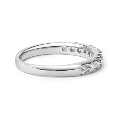 14K White Gold 1/2 Cttw Round Diamond Classic Band