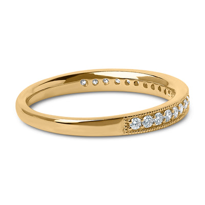 Bague de mariage en or jaune 14K avec diamants ronds de 1/4 cttw - Taille 6.5