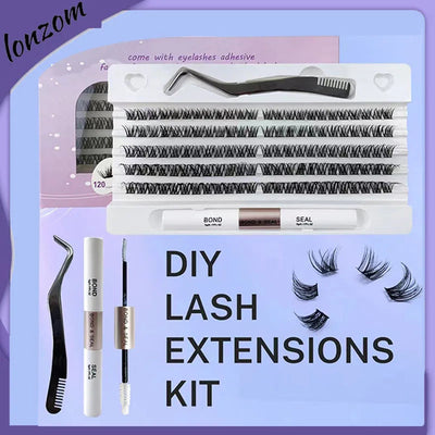 Kit de pestañas postizas DIY Natural Look 120 Clusters