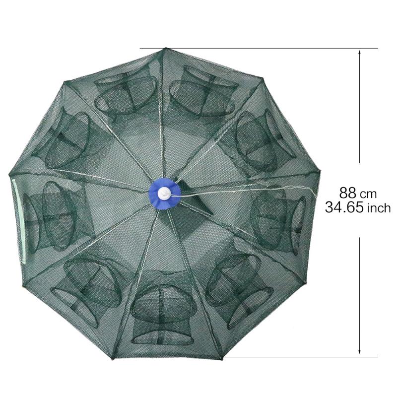 16 Holes Fish Trap Cast Net Cast Folding Fishing Net - Korvel