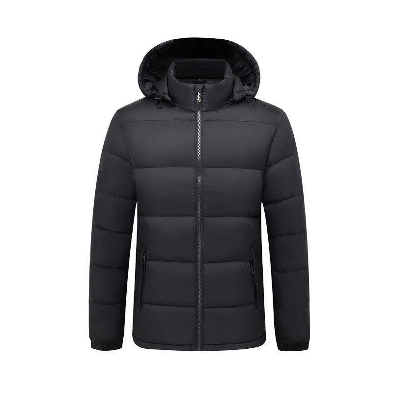 Chaqueta de algodón acolchada con capucha para hombre