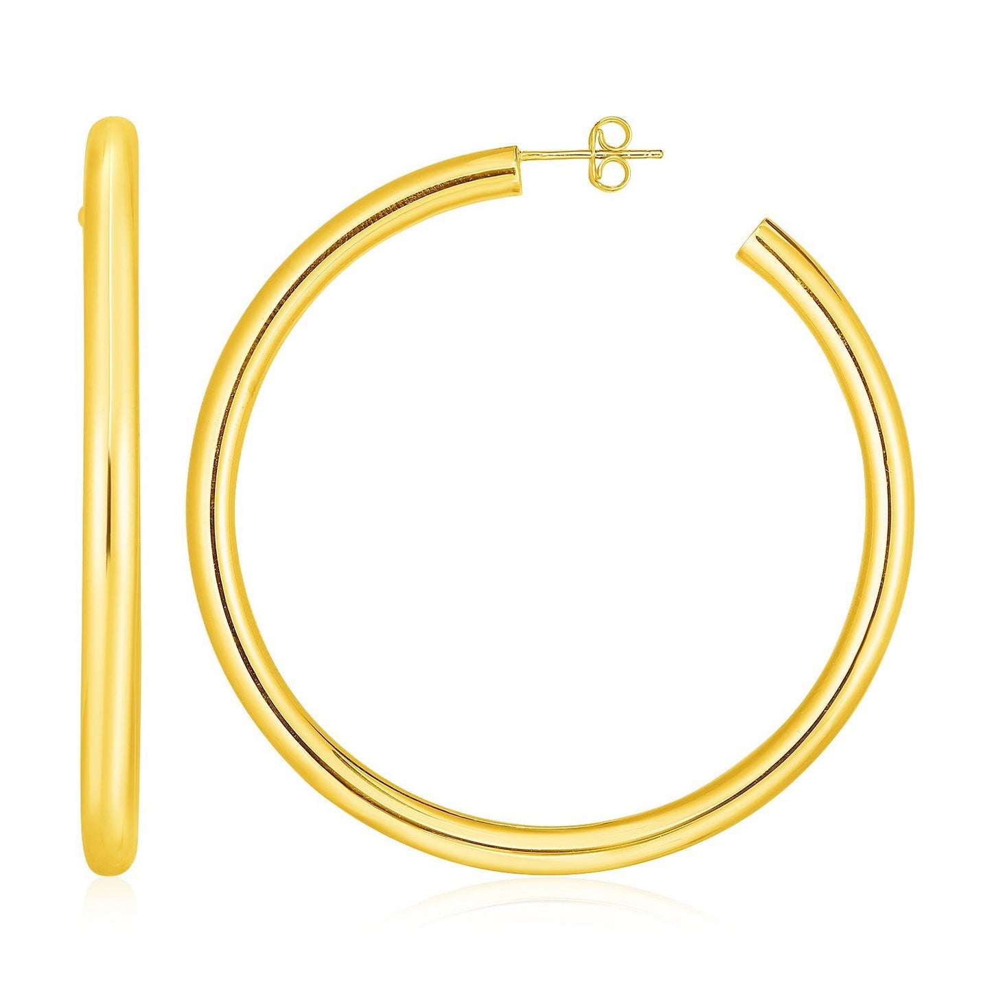 Boucles d'oreilles créoles en or jaune 14 carats poli
