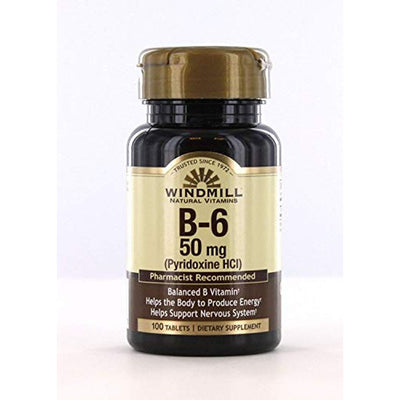 Windmill Vitamin B6 50 Mg Tablets - 100 Count