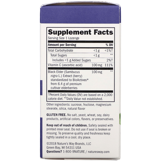 Lozenges de Saúco Estandarizados de Nature's Way - 30 Contenido