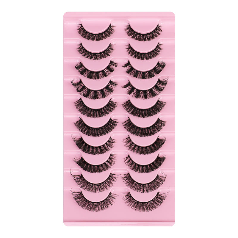 New Russian Volume False Eyelashes DD Curved Thick Eyelashes Ten Pairs Of Chemical Fiber Natural Charm Eyelashes - Korvel