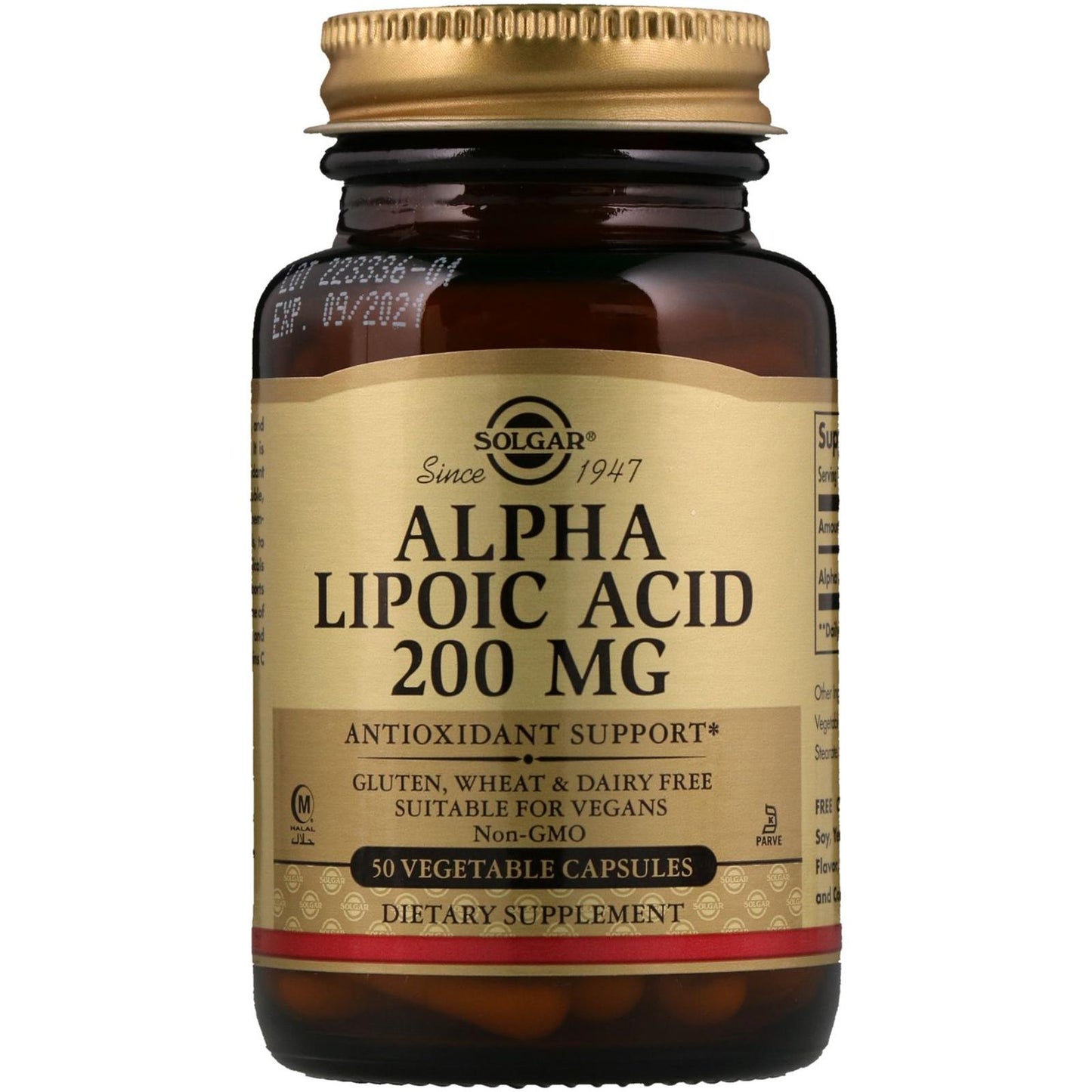 Solgar Alpha Lipoic Acid 200mg - 50 Vegetable Capsules