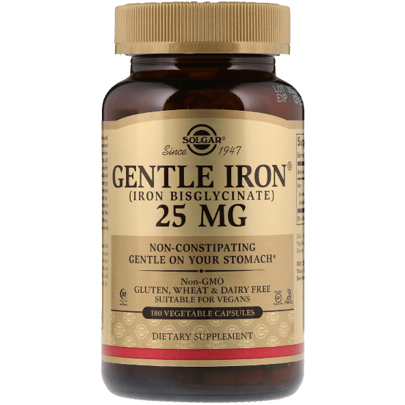 Solgar Gentle Iron 25 mg - 180 Vegetable Capsules