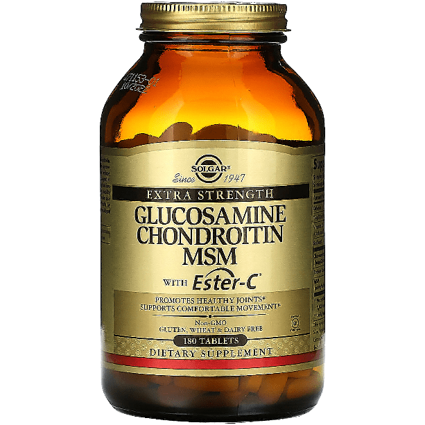 Tabletas de Glucosamina, Condroitina y MSM de Solgar Extra Fuerte - 180 Contenido