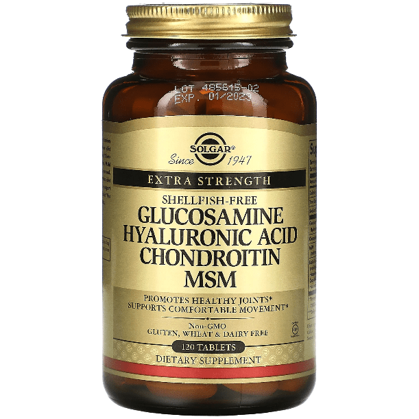 Solgar Glucosamine & Hyaluronic Acid Supplement - 120 Tablets