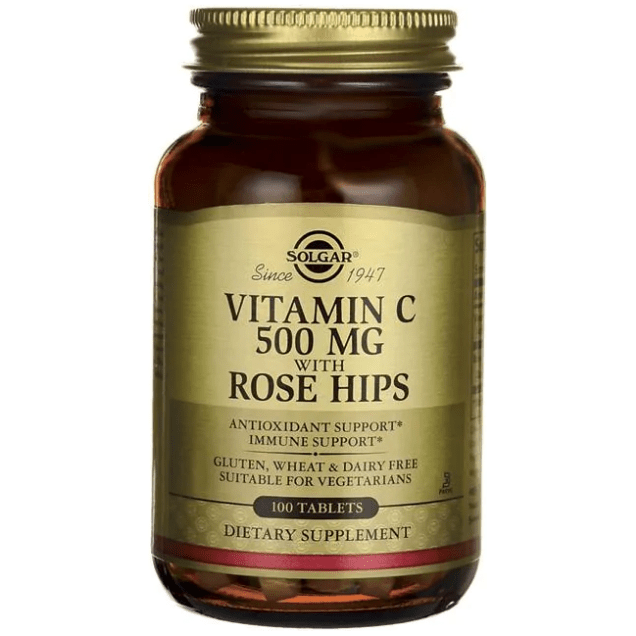 Solgar Vitamin C 500 mg with Rose Hips - 100 Tablets