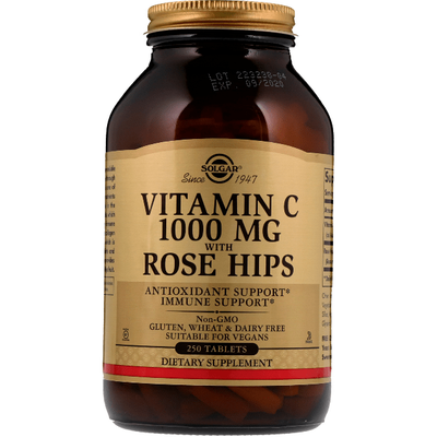 Solgar Vitamin C 1000mg with Rose Hips - 250 Tablets
