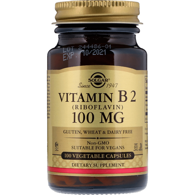 Solgar Vitamine B2 (Riboflavine) 100 mg - 100 Capsules Végétales