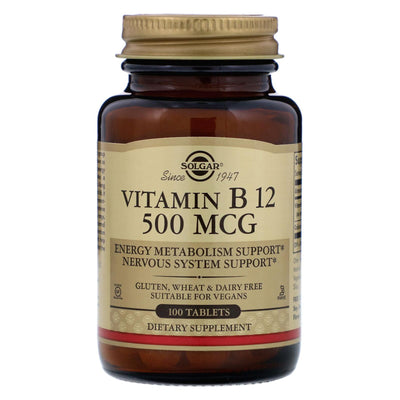 Solgar Vitamine B12 500mcg - 100 Comprimés