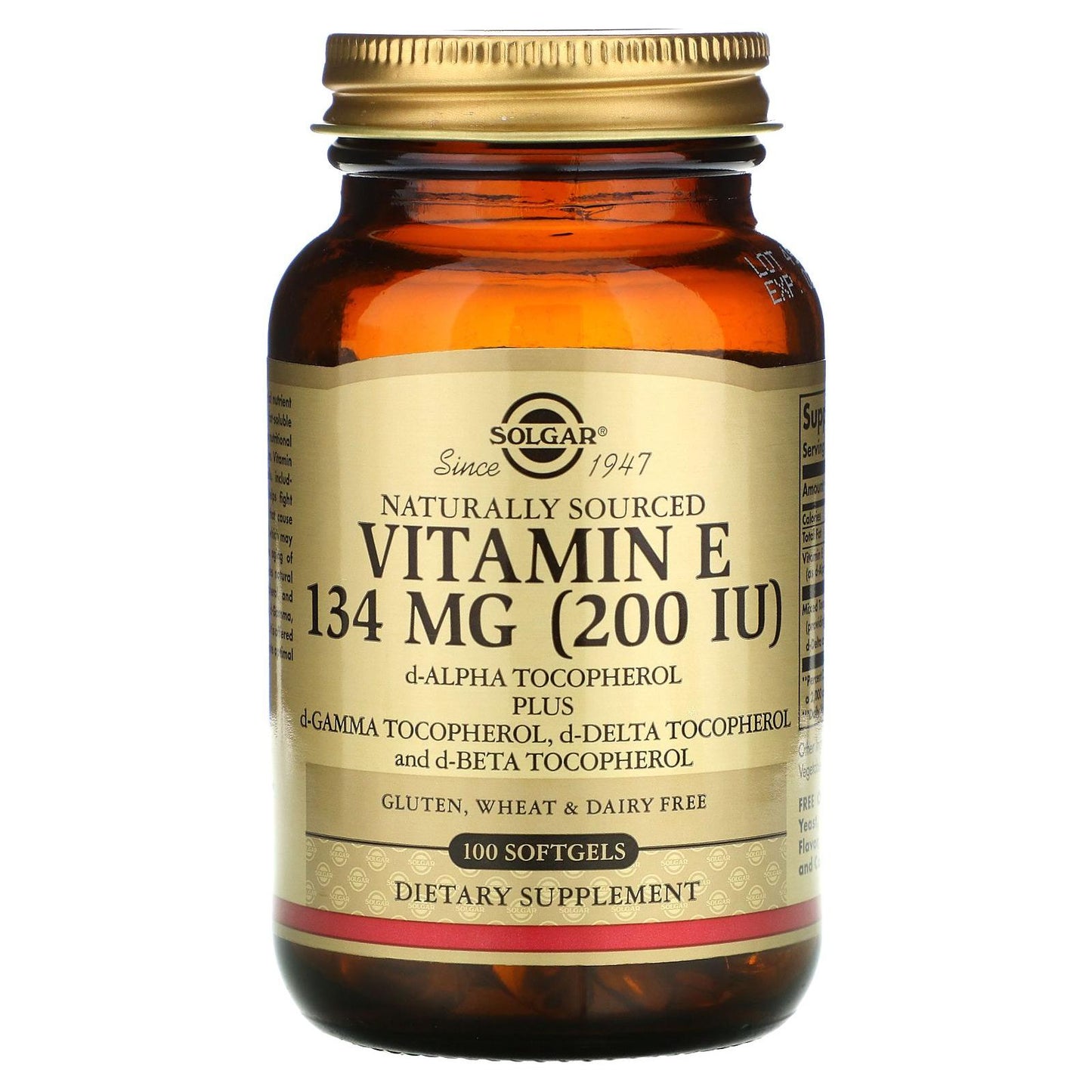Solgar Vitamin E 134 mg (200 IU) - 100 Softgels