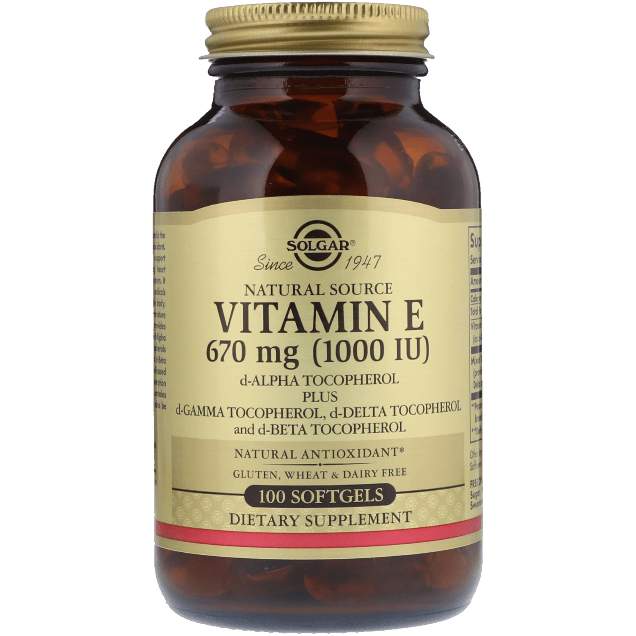 Solgar Vitamine E 670 mg (1000 UI) - 100 Gélules Végétariennes